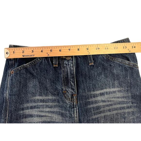 J. Crew Womens Size 2 Front Slit Mini Denim Jeans Skirt 27" Waist x 17" Long - Picture 10 of 16